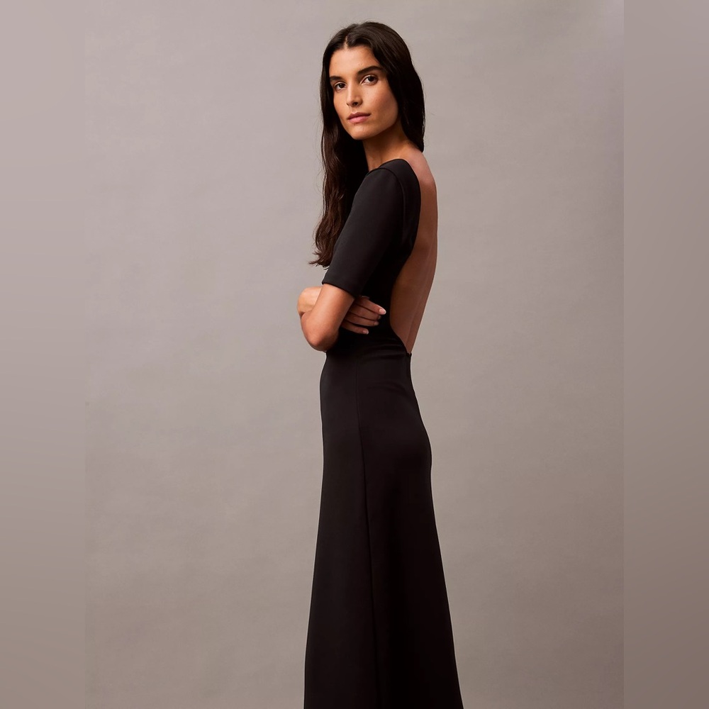 NWT - Classic Black Short-Sleeve Maxi Dress